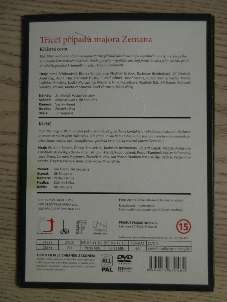 TŘICET PŘÍPADŮ MAJORA ZEMANA, DÍL Č. 11-12, DVD FILM
