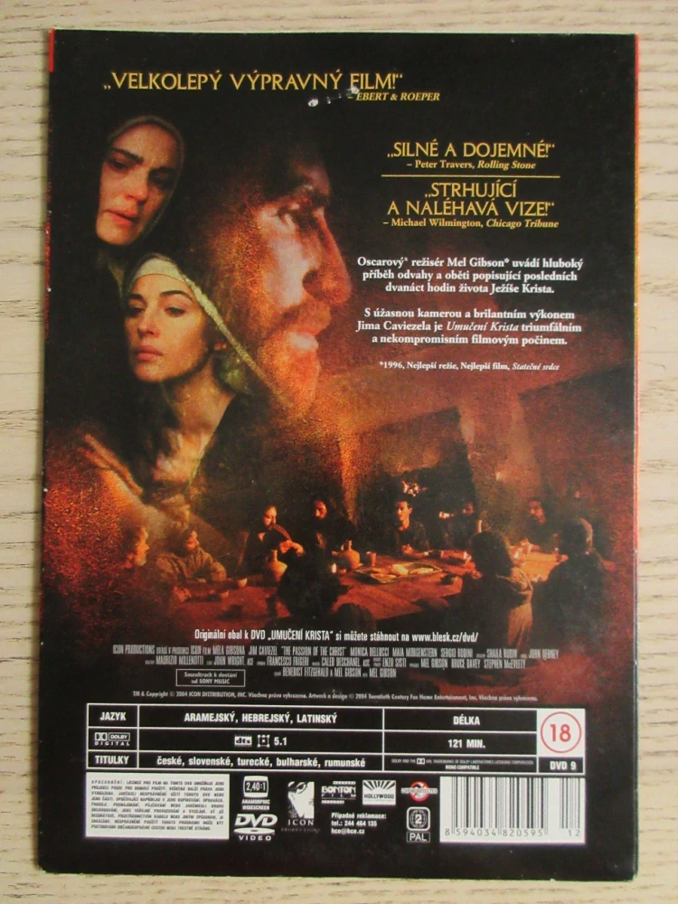 UMUČENÍ KRISTA, M. GIBSON, DVD FILM