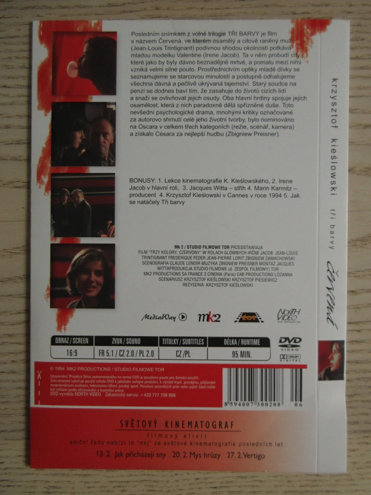 TŘI BARVY, ČERVENÁ, DVD FILM