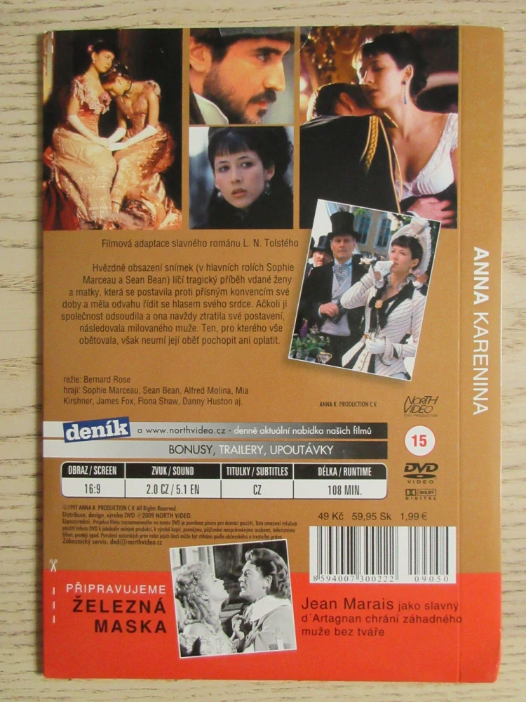 ANNA KARENINA, S. MARCEAU, S. BEAN, DVD FILM