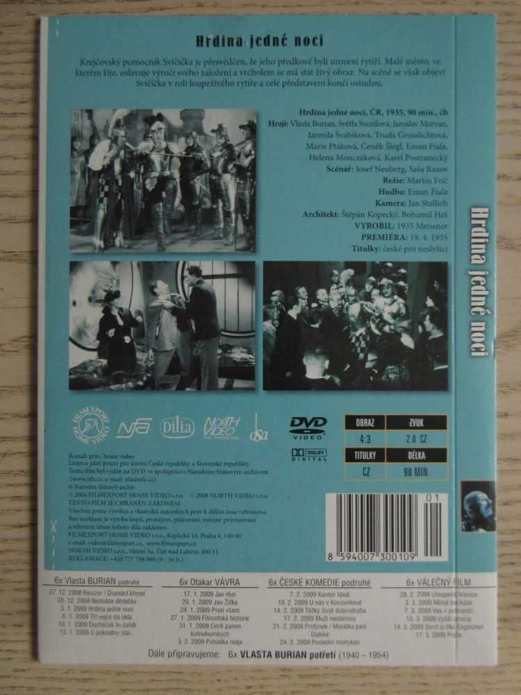 HRDINA JEDNÉ NOCI, V. BURIAN, DVD FILM