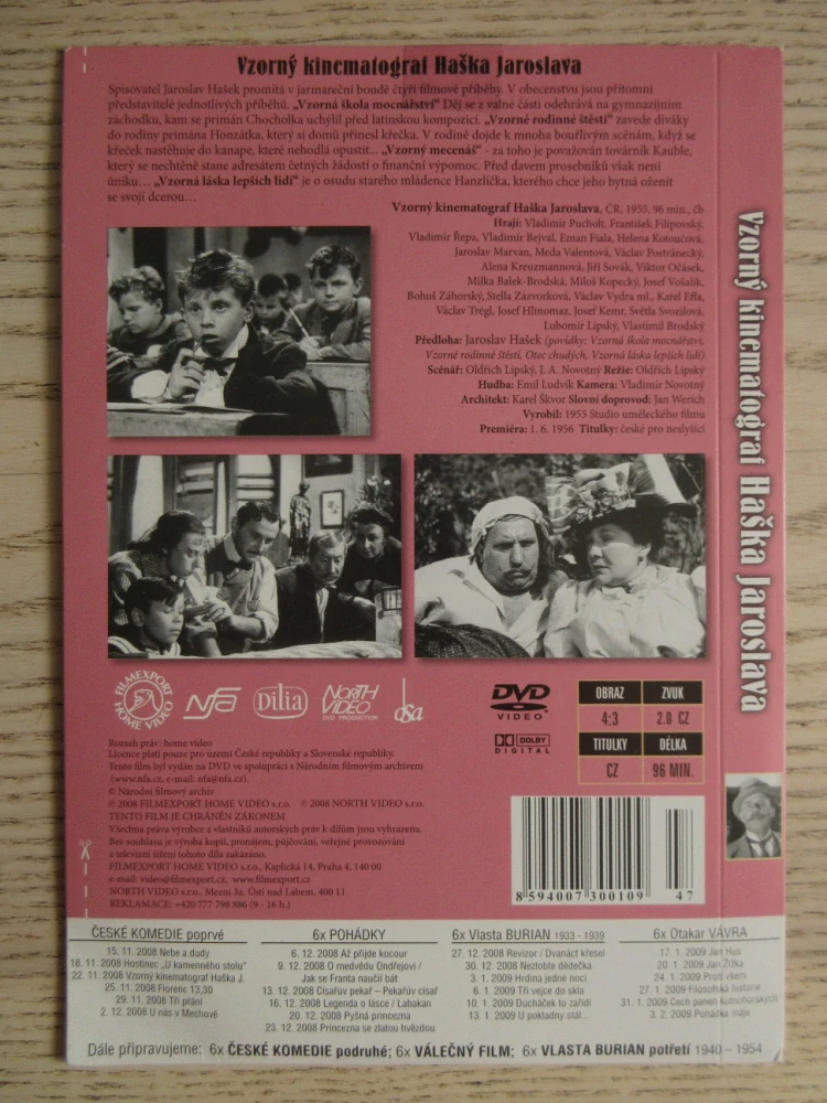 ČESKÉ KOMEDIE, VZORNÝ KINEMATOGRAF HAŠKA JAROSLAVA, DVD FILM