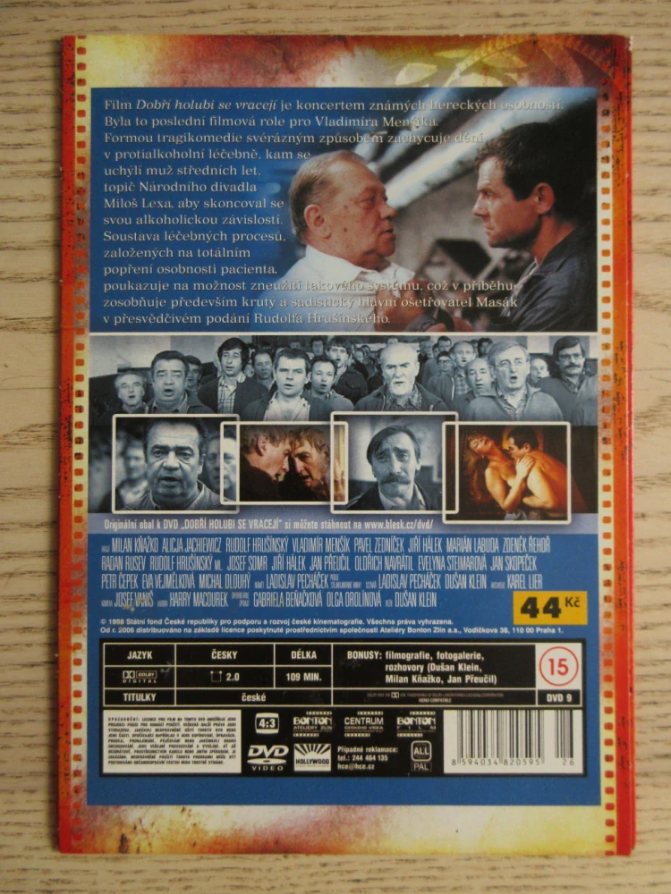 DOBŘÍ HOLUBI SE VRACEJÍ, R. HRUŠÍNSKÝ, V. MENŠÍK, P. ZEDNÍČEK, DVD FILM