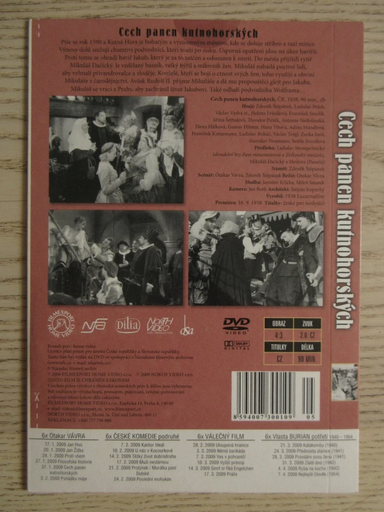 CECH PANEN KUTNOHORSKÝCH, O. VÁVRA, L. PEŠEK, V. VYDRA ST., DVD FILM