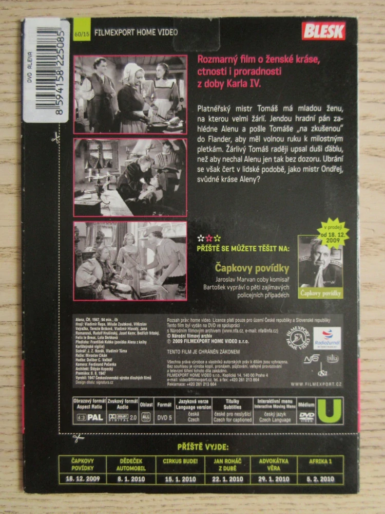 ALENA, V. ŘEPA, M. ZOUBKOVÁ, V. VEJRAŽKA, DVD FILM