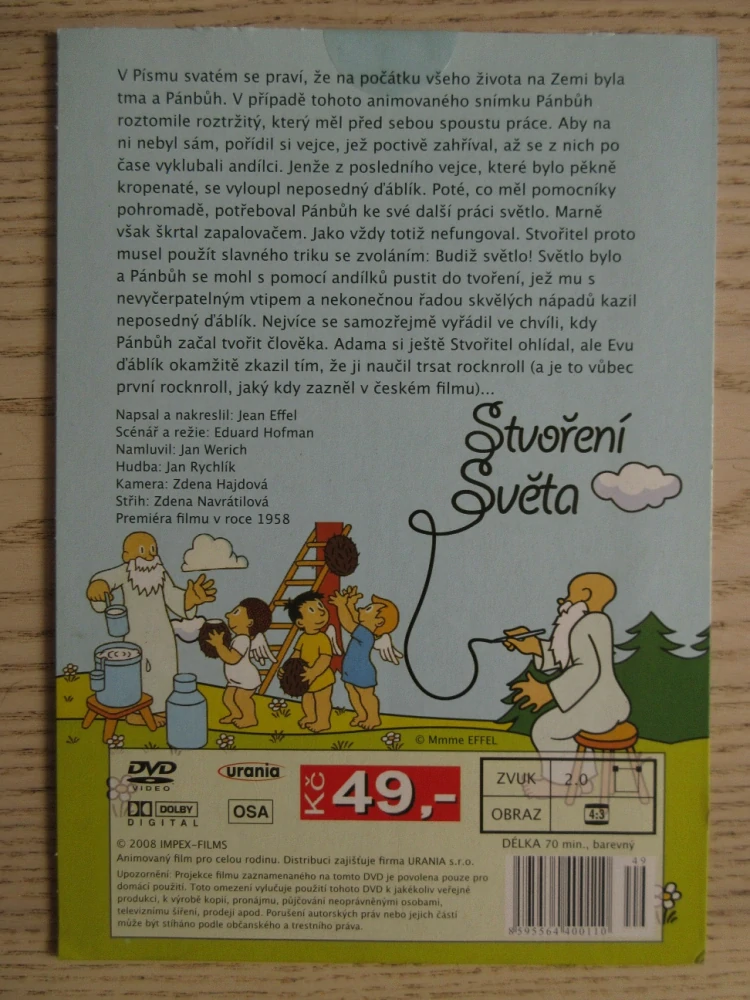 STVOŘENÍ SVĚTA, J. WERICH, DVD FILM