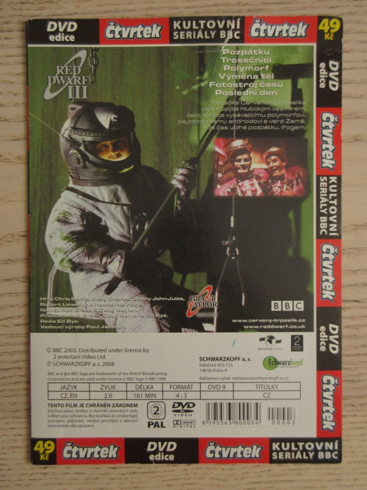 ČERVENÝ TRPASLÍK, 3., RED DWARF III, DVD FILM