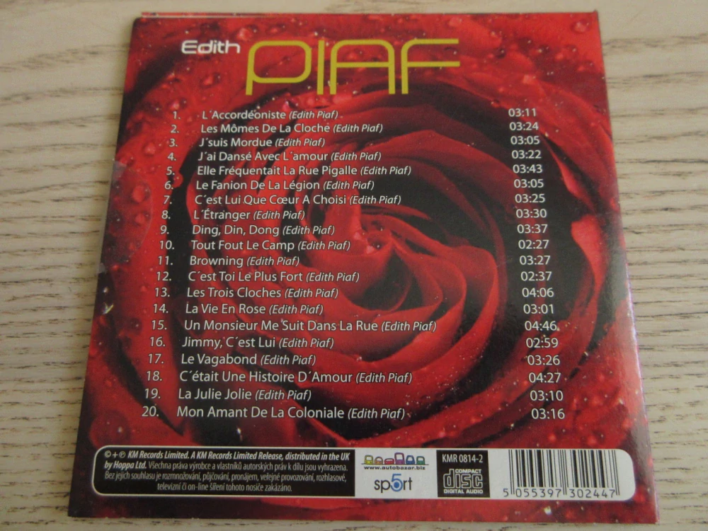 EDITH PIAF, CHANSONS D'OR, CD HUDBA