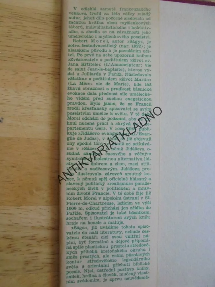 SÁGA, ROBERT MOREL, 1947, NÁBOŽENSTVÍ, **an