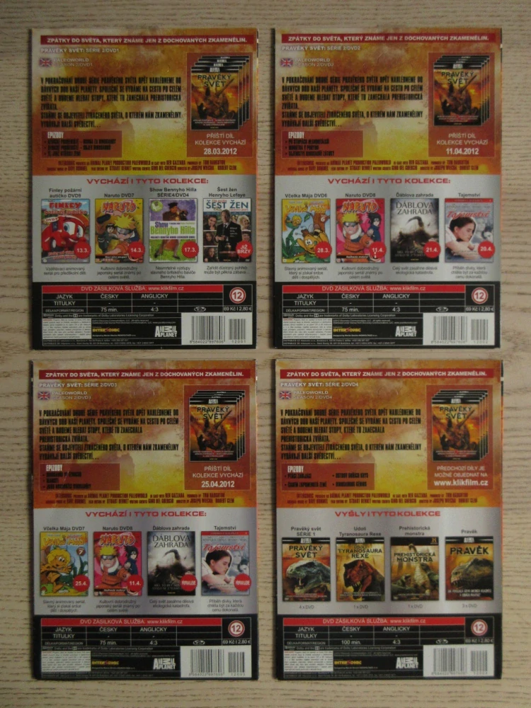 PRAVĚKÝ SVĚT, SÉRIE 2, DVD 1-4, DOKUMENT DVD FILM