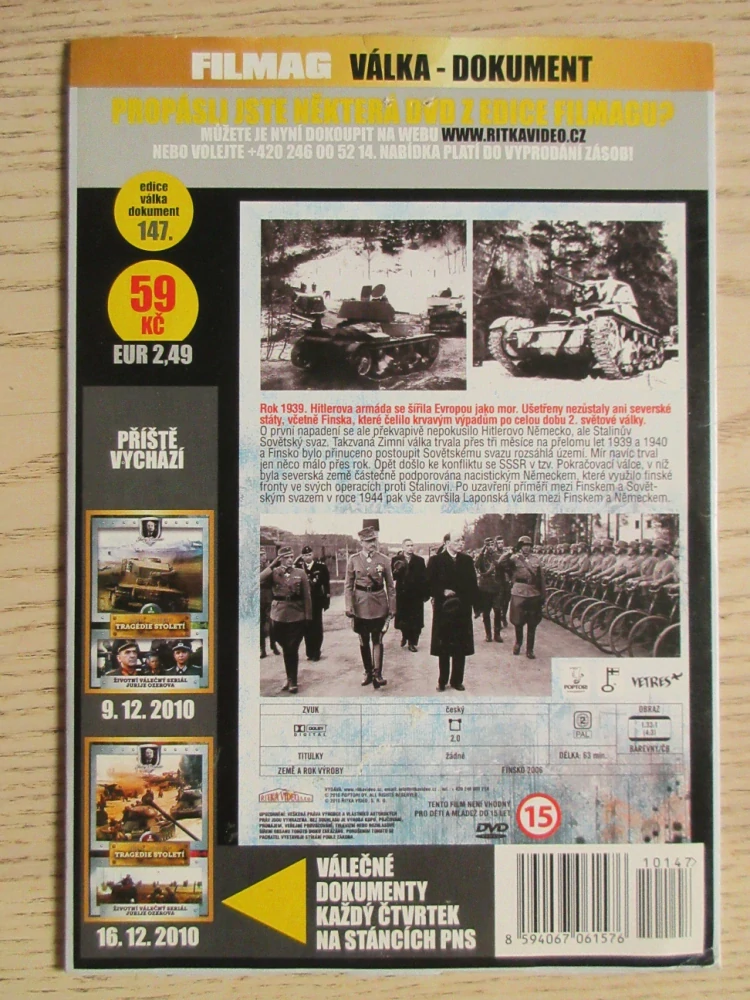 FINSKÁ VÁLKA (1939-1945), VÁLKA NA SEVERU, DVD FILM DOKUMENT