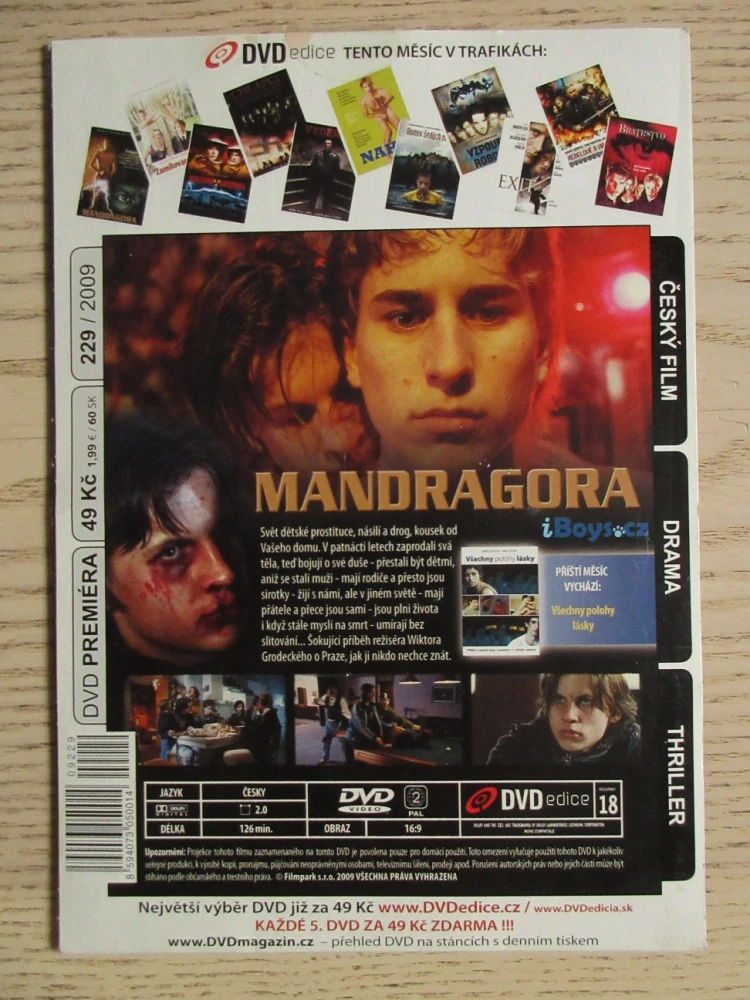 MANDRAGORA M. ČÁSLAVKA, D. ŠVEC, P. SKŘÍPAL, DVD FILM ČR
