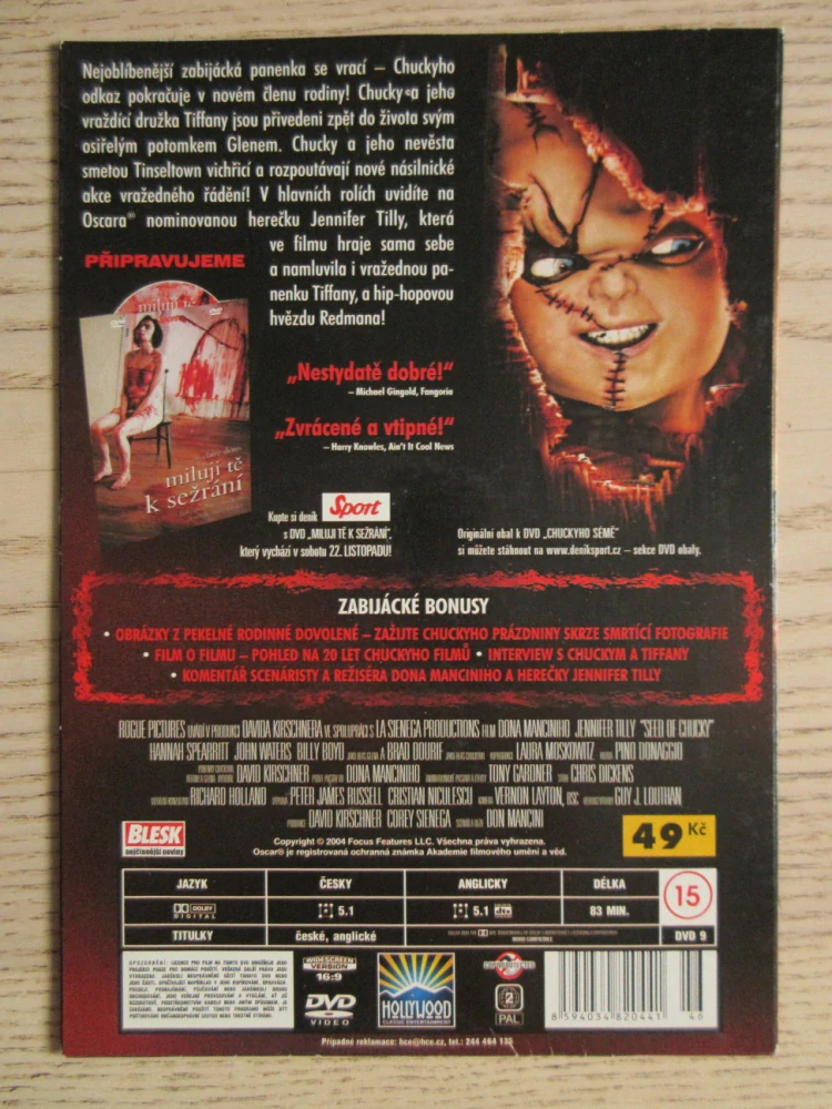 CHUCKYHO SÉMĚ, J. TILLY, TIFFANY, DVD FILM