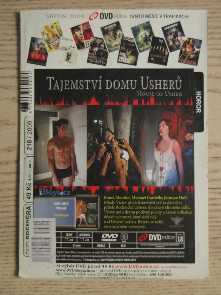 TAJEMSTVÍ DOMU USHERŮ, F. MENTIER, J. HAFT, DVD FILM