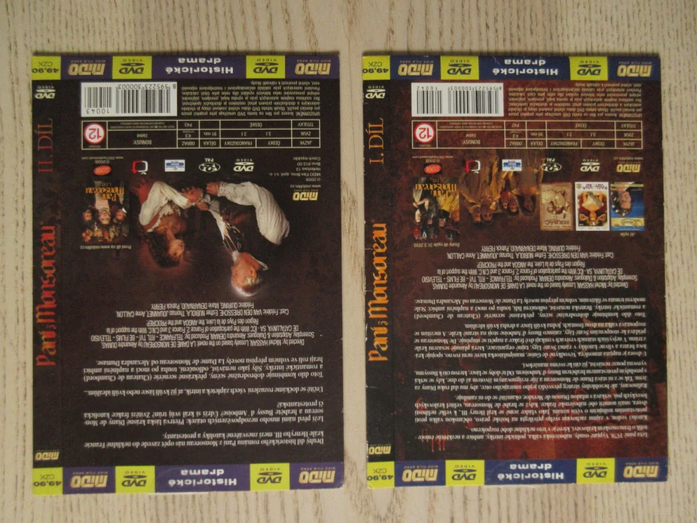 PANÍ Z MONSOREAU, DÍL 1+2, 2X DVD FILM