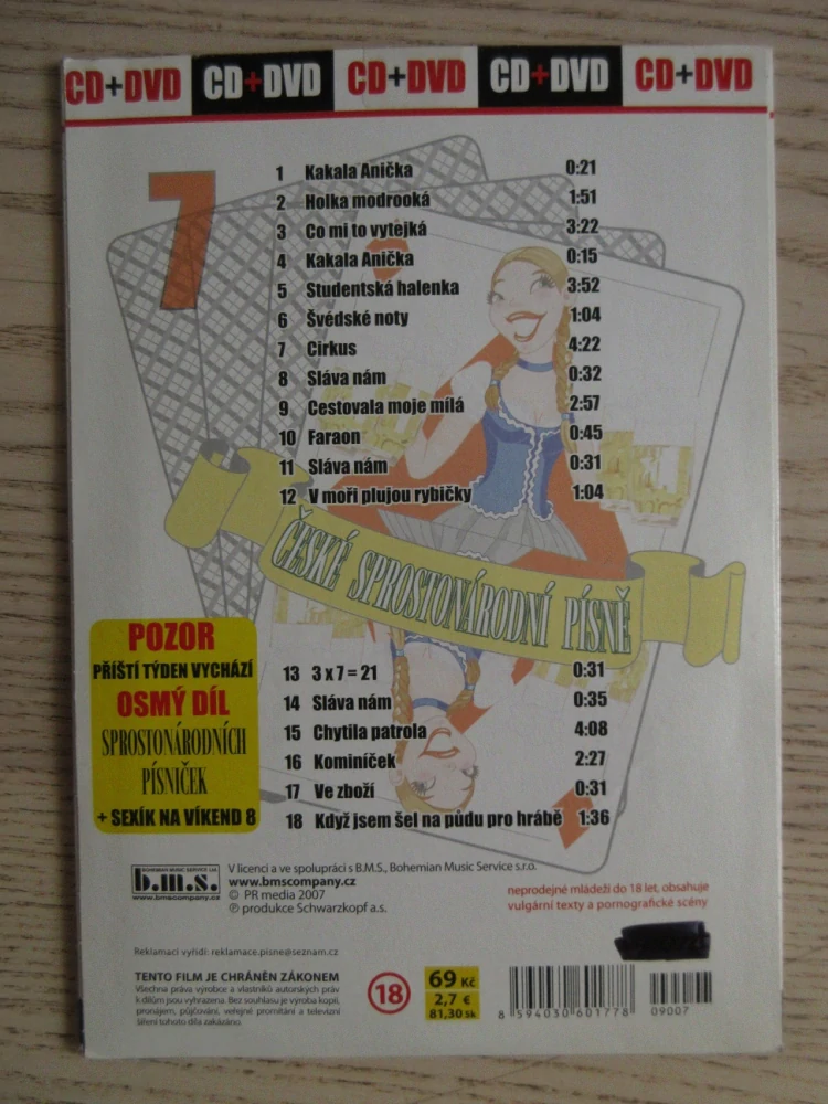 ČESKÉ SPROSTONÁRODNÍ PÍSNĚ 7 A SEXÍK NA VÍKEND 7, CD + DVD FILM EROTIKA