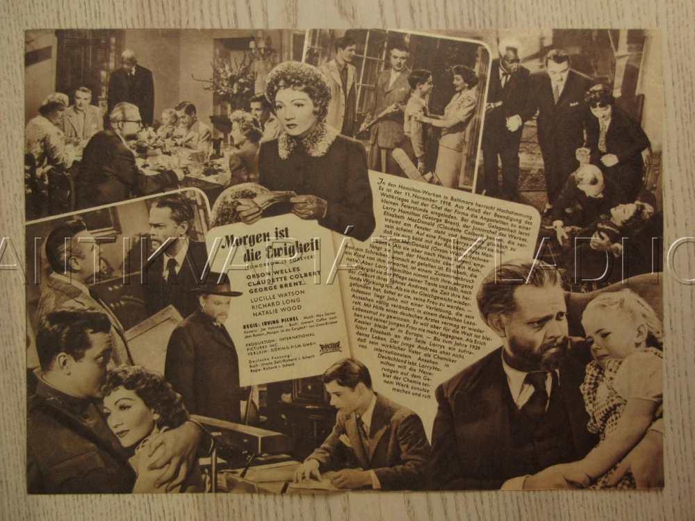 ZÍTRA JE NAVŽDY, O. WELLES, C. COLBERT, G. BRENT, BIO PROGRAM Č. 2895