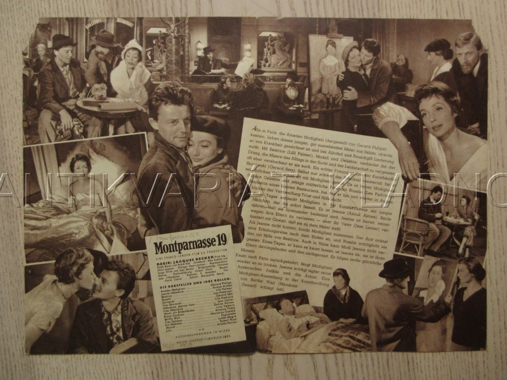 MILENCI Z MONTPARNASSU, L. PALMER, G. PHILIPE, A. AIMÉE, BIO PROGRAM Č. 4331