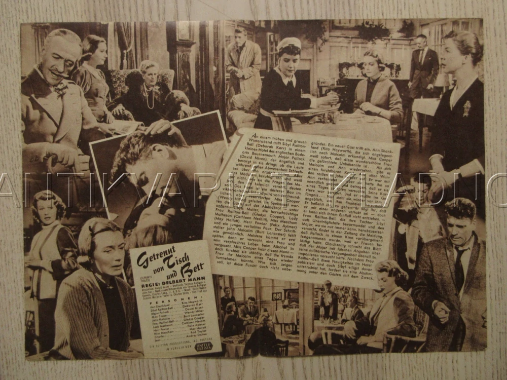 ODDĚLENÉ STOLY, D. KERR, D. NIVEN, R. HAYWORTH, BIO PROGRAM Č. 4691