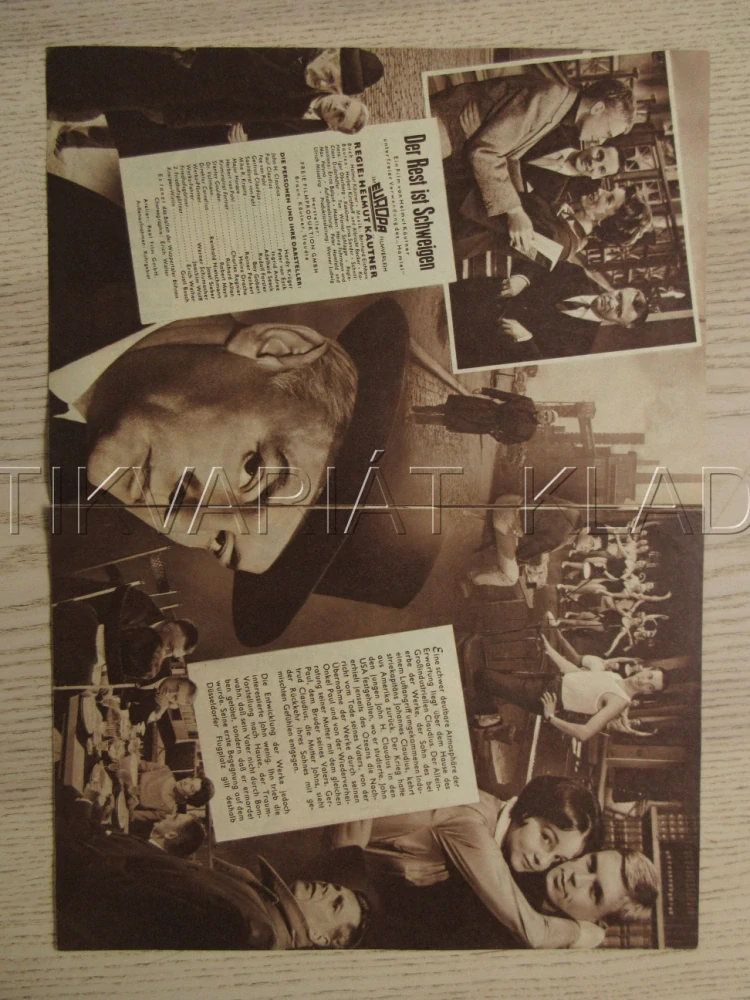DER REST IST SCHWEIGEN, H. KRÜGER, P. V. EYCK, R. FORSTER, BIO PROGRAM Č. 04860