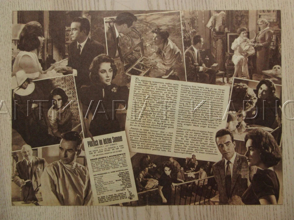 SUDDENLY, LAST SUMMER, E. TAYLOR, K. HEPBURN, M. CLIFT, BIO PROGRAM Č. 5197