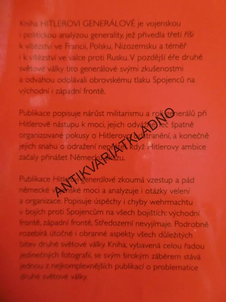 HITLEROVI GENERÁLOVÉ, VOJEVŮDCI TŘETÍ ŘÍŠE, **an
