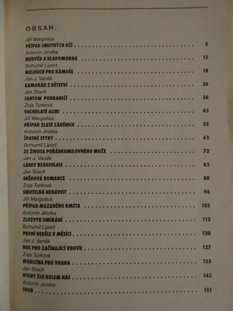 ZLOZVYK UMÍRÁNÍ A DALŠÍ KRIMINÁLNÍ PŘÍBĚHY, CÍLEK, JIROTKA, VANĚK, MARGOLIUS, **an