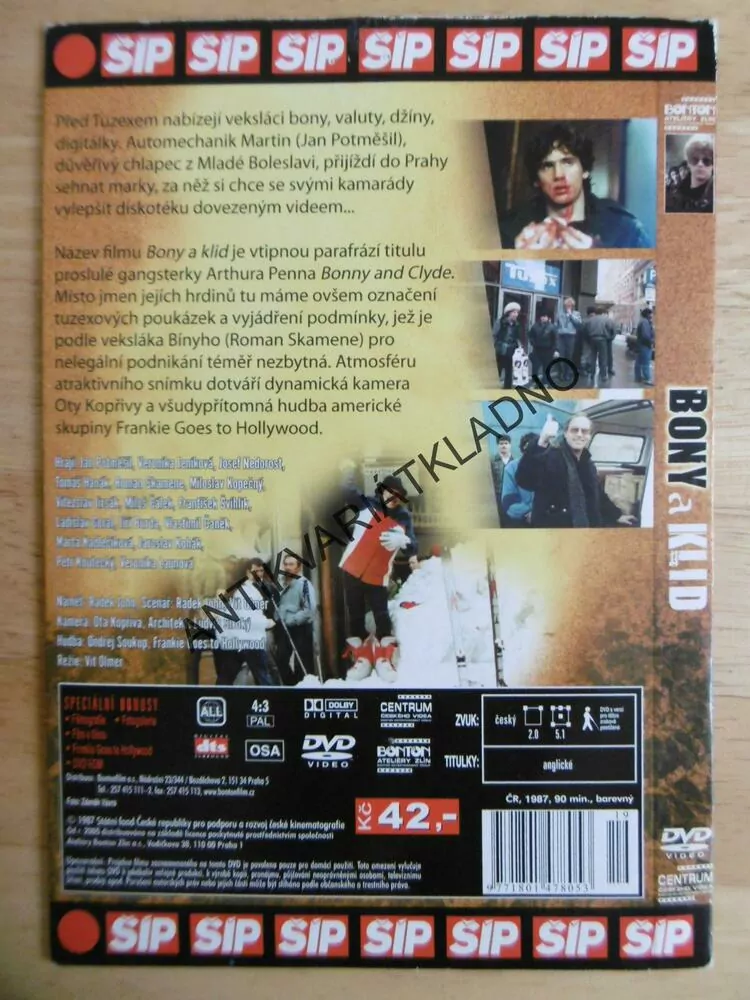 BONY A KLID, DVD FILM 