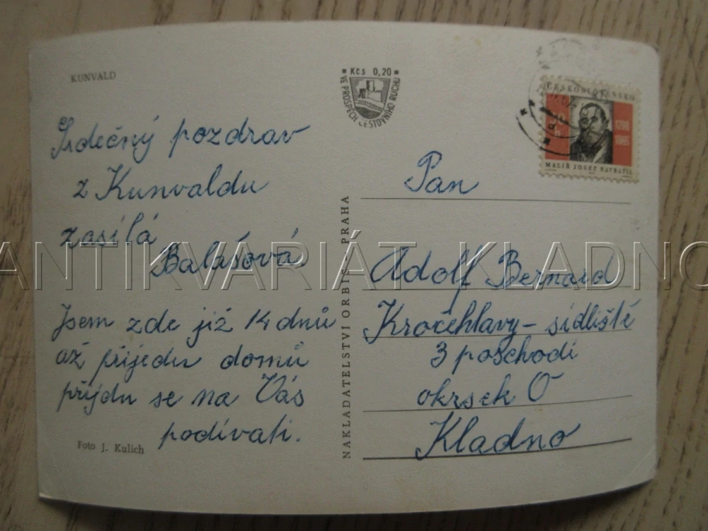 KUNVALD, KRAJINA, PŘÍRODA, POHLED Z DÁLKY, OKRES ÚSTÍ NAD ORLICÍ, POHLEDNICE 748