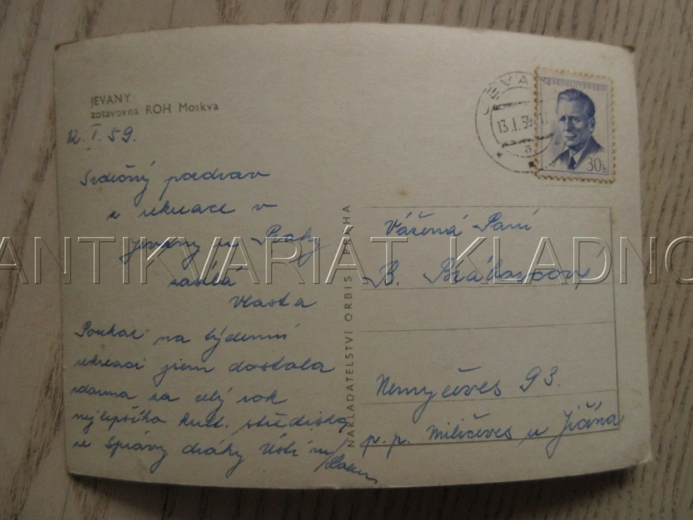JEVANY, ZOTAVOVNA ROH MOSKVA, OKRES PRAHA-VÝCHOD, POHLEDNICE 766