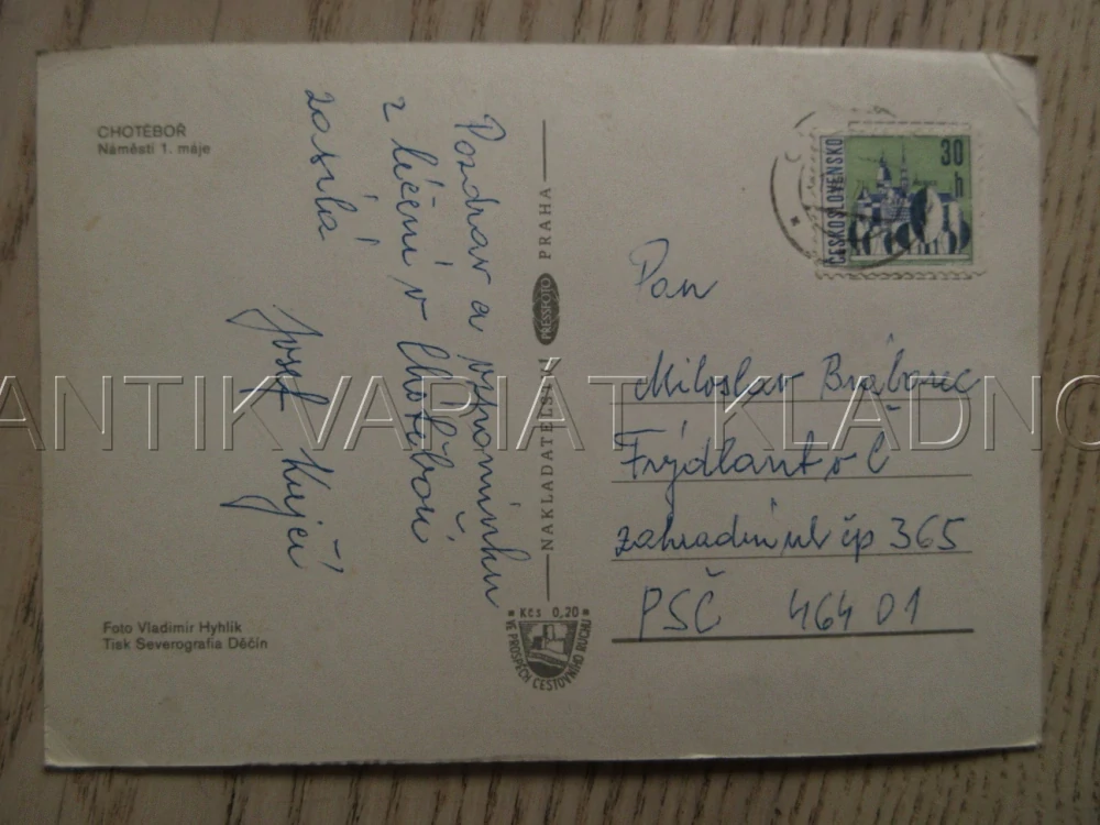 CHOTĚBOŘ, VETERÁN, KRÁMKY, NÁMĚSTÍ 1. MÁJE, OKRES HAVLÍČKŮV BROD, POHLEDNICE 767