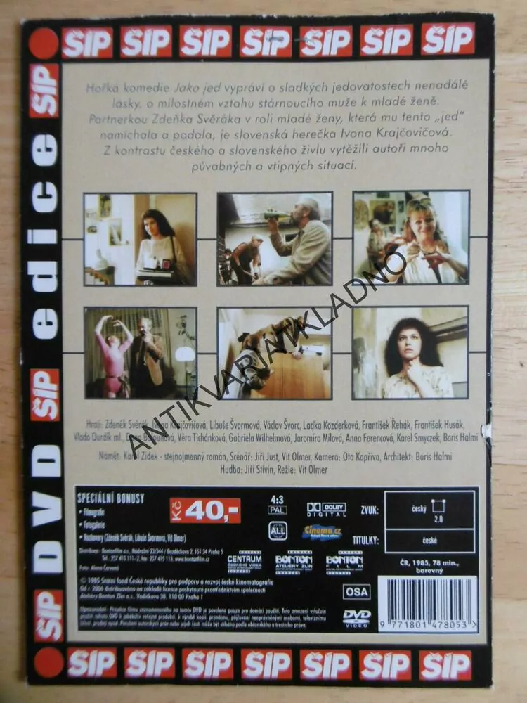 JAKO JED, SVĚRÁK,DVD FILM 