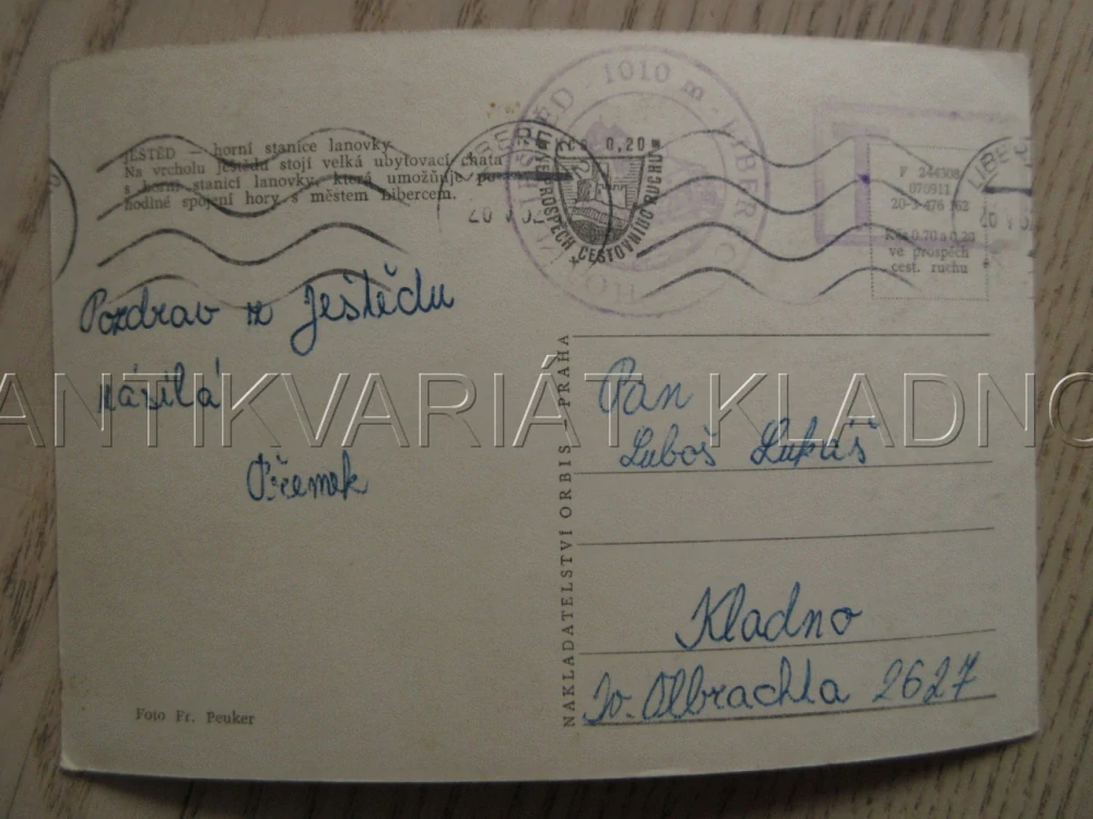 JEŠTĚD, HORNÍ STANICE LANOVKY, UBYTOVACÍ CHATA, OKRES LIBEREC, POHLEDNICE 777