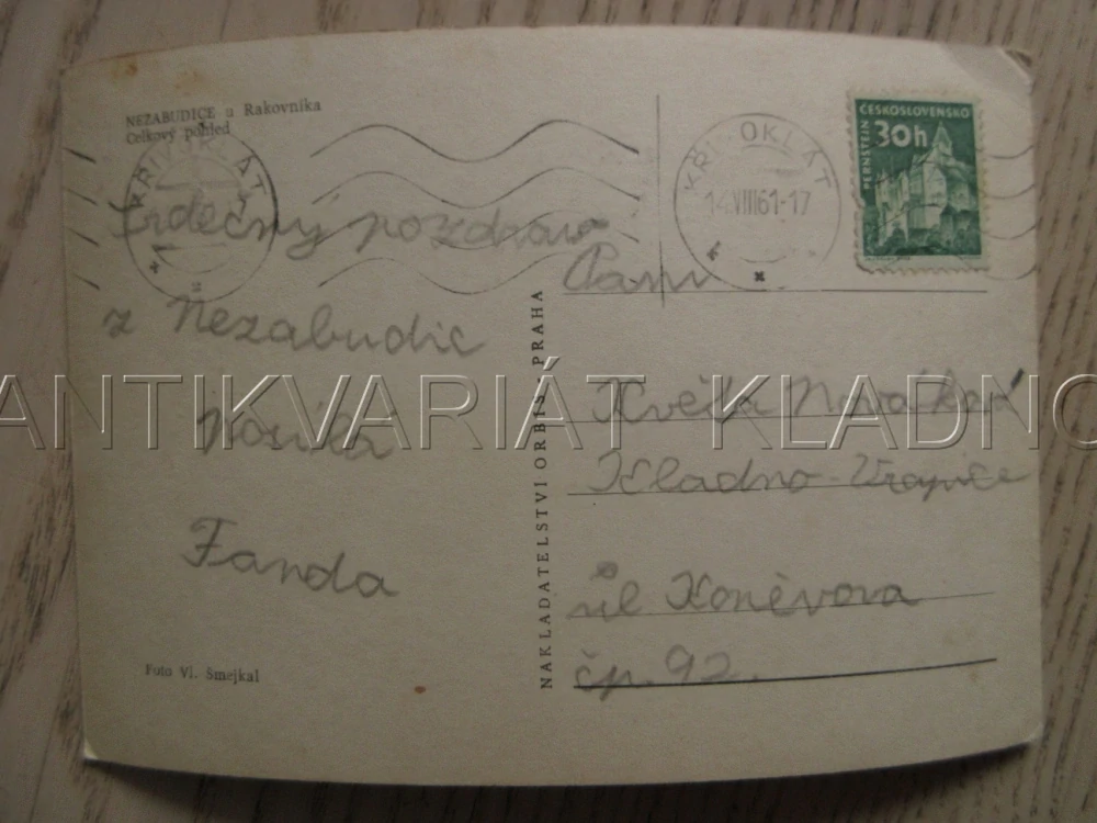 NEZABUDICE U RAKOVNÍKA, CELKOVÝ POHLED NA VESNICI, PŘÍRODA, KRAJINA, KOSTELÍK, OKRES RAKOVNÍK, POHLEDNICE 779