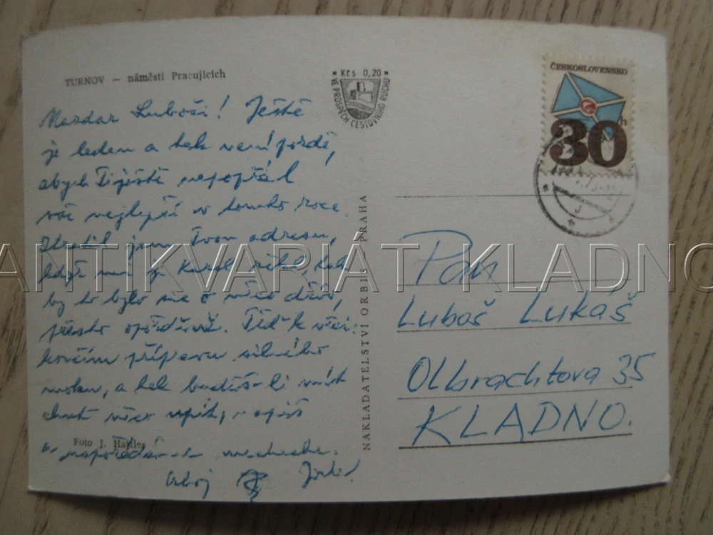 NOČNÍ TURNOV, NÁMĚSTÍ PRACUJÍCÍCH, RADNICE, HODINY, OKRES SEMILY, POHLEDNICE 781