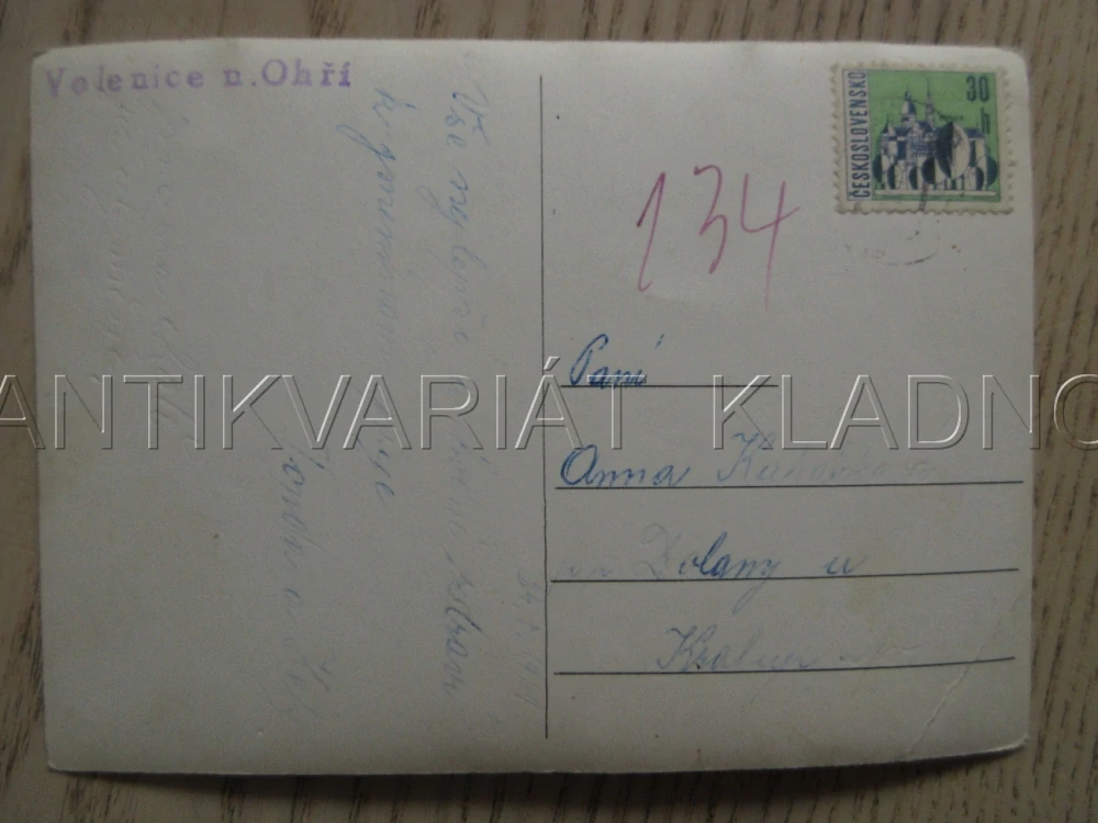 VOLENICE NAD OHŘÍ, RYBNÍK, CESTA, PŘÍRODA, OKRES LOUNY, POHLEDNICE 786