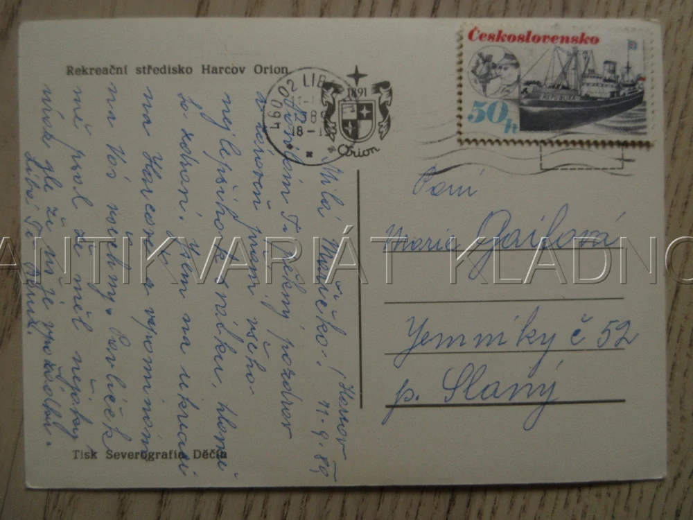 LIBEREC, REKREAČNÍ STŘEDISKO HARCOV ORION, RYBNÍK, OKRES LIBEREC, POHLEDNICE 791
