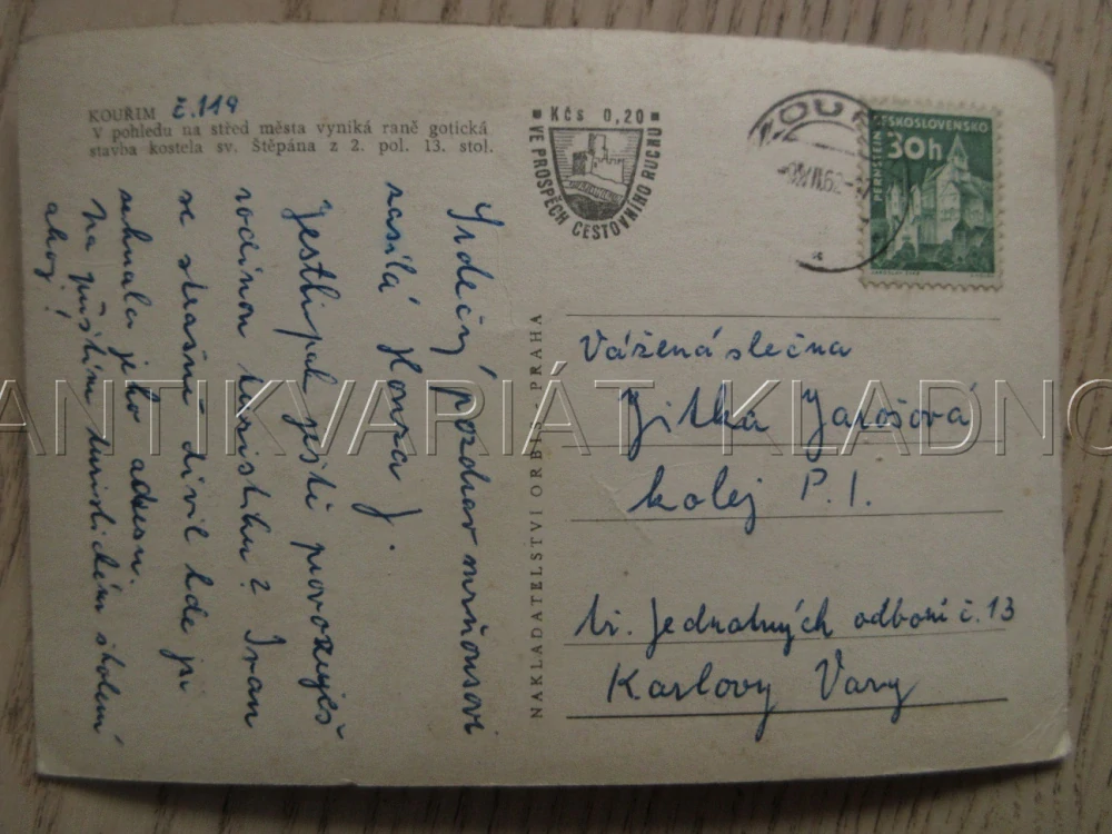 KOUŘIM, STAVBA KOSTELA SV. ŠTĚPÁNA, OKRES KOLÍN, POHLEDNICE 793