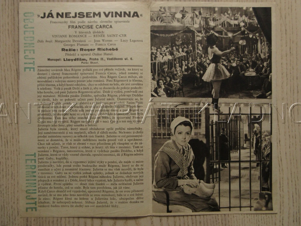 JÁ NEJSEM VINNA, V. ROMANCE, R. SAINT-CYR, BIO PROGRAM BČA