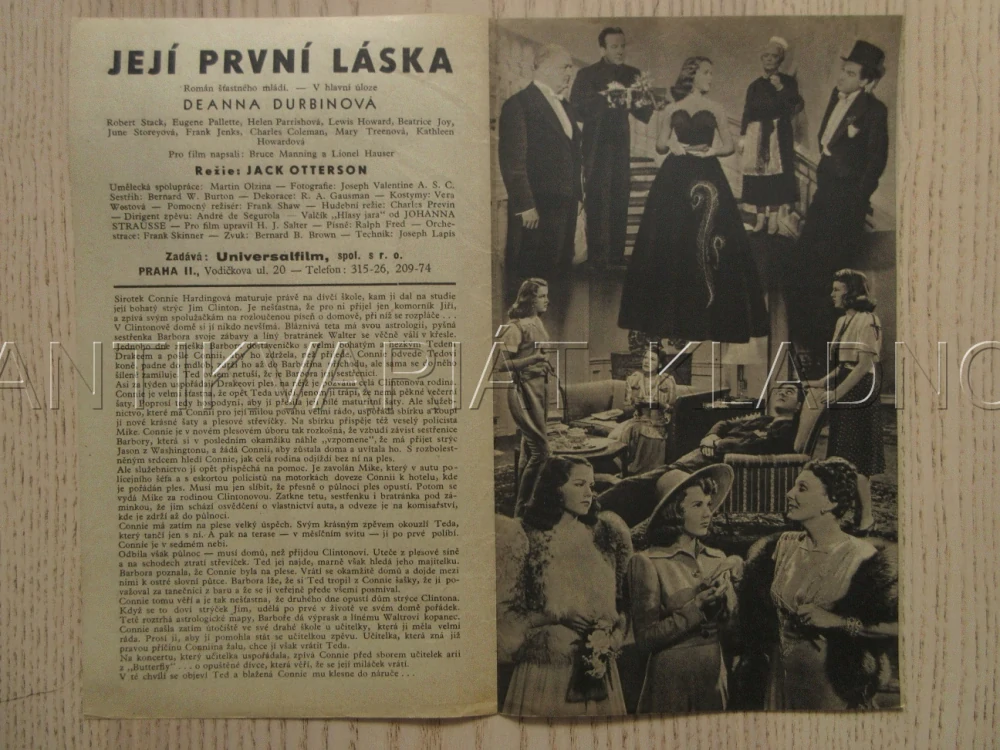JEJÍ PRVNÍ LÁSKA, D. DURBINOVÁ, R. STACK, BIO PROGRAM BČA