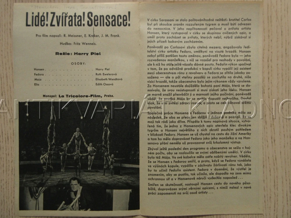 LIDÉ!, ZVÍŘATA!, SENSACE!, H. PIEL, R. EWELEROVÁ E. OSSOVÁ, BIO PROGRAM BČA