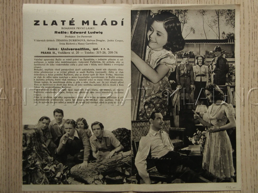 ZLATÉ MLÁDÍ, R: E. LUDWIG, D. DURBINOVÁ, M. DOUGLAS, J. COOPER, BIO PROGRAM BČA