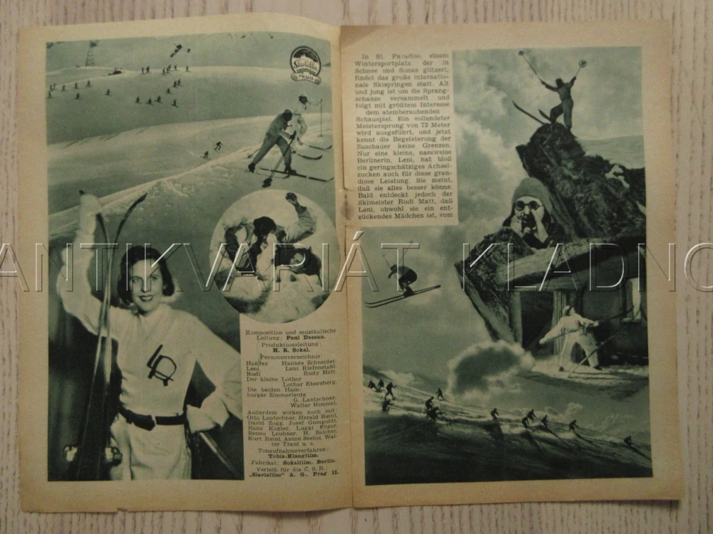 BÍLÉ OPOJENÍ, R: A. FANCK, H. CHNEIDER, L. RIEFENSTAHLOVÁ, NĚMECKY, BIO PROGRAM ZŠ Č. 53, 1932