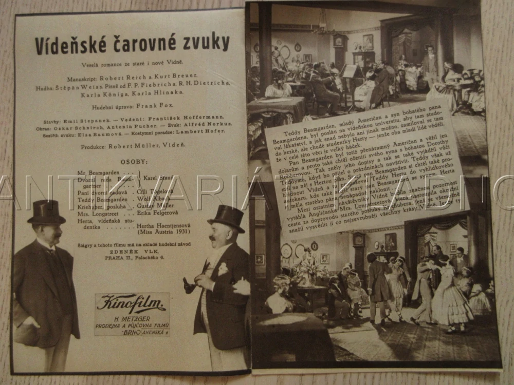 VÍDEŇSKÉ ČAROVNÉ ZVUKY, K. STAUD, C. W. ALBACH, G. MÜLLER, BIO PROGRAM ZŠ Č. 81, 1932