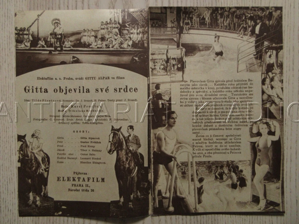 GITTA OBJEVILA SVÉ SRDCE, R: K. FROELICH, G. FRÖHLICH, G. ALPAROVÁ, O. SABO, BIO PROGRAM ZŠ Č. 102, 1932