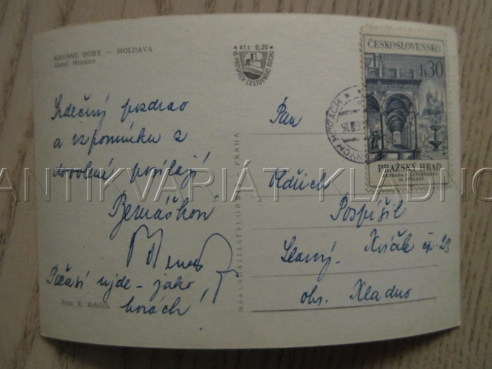 KRUŠNÉ HORY, MOLDAVA, HOTEL HRANICE, OKRES TEPLICE, POHLEDNICE 803