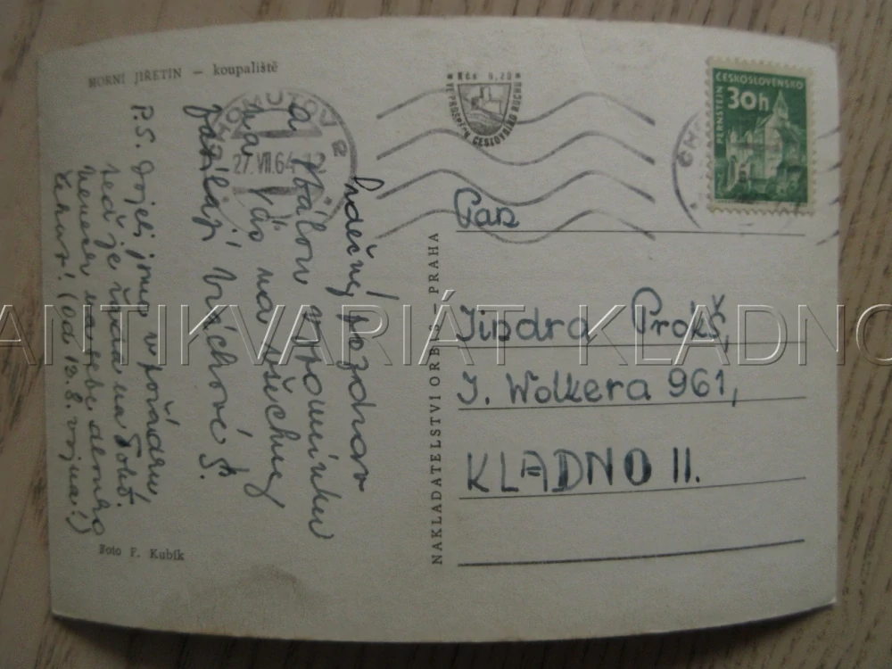 HORNÍ JIŘETÍN, KOUPALIŠTĚ, OKRES MOST, POHLEDNICE 807