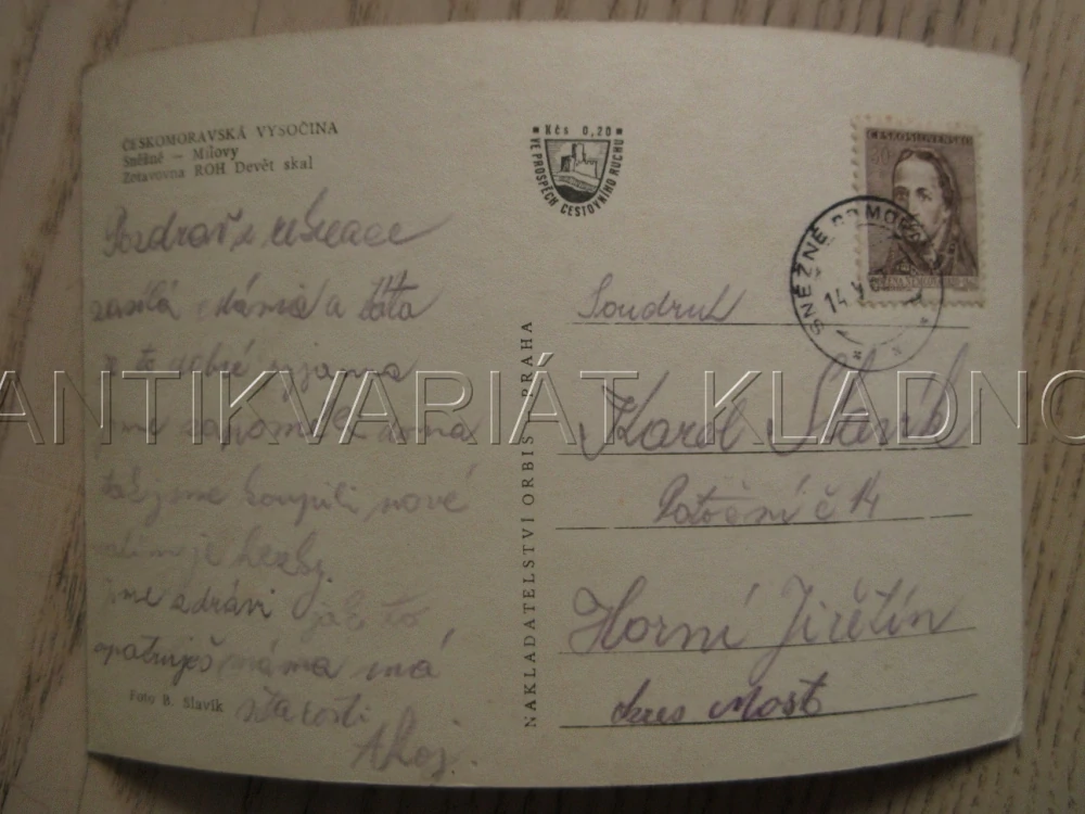 ČESKOMORAVSKÁ VYSOČINA, RYBNÍK, SNĚŽNÉ - MILOVY, ZOTAVOVNA ROH DEVĚT SKAL, OKRES ŽĎÁR NAD SÁZAVOU, POHLEDNICE 826