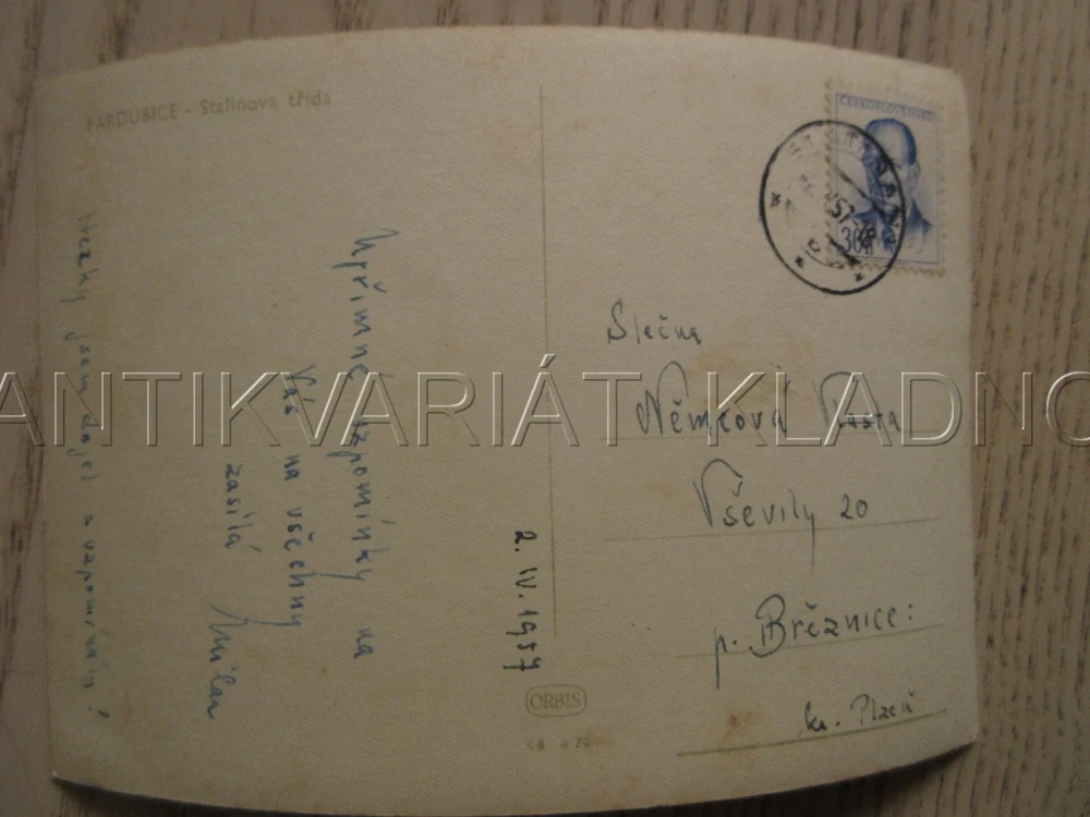 PARDUBICE, STALINOVA TŘÍDA, OKRES PARDUBICE, POHLEDNICE 830