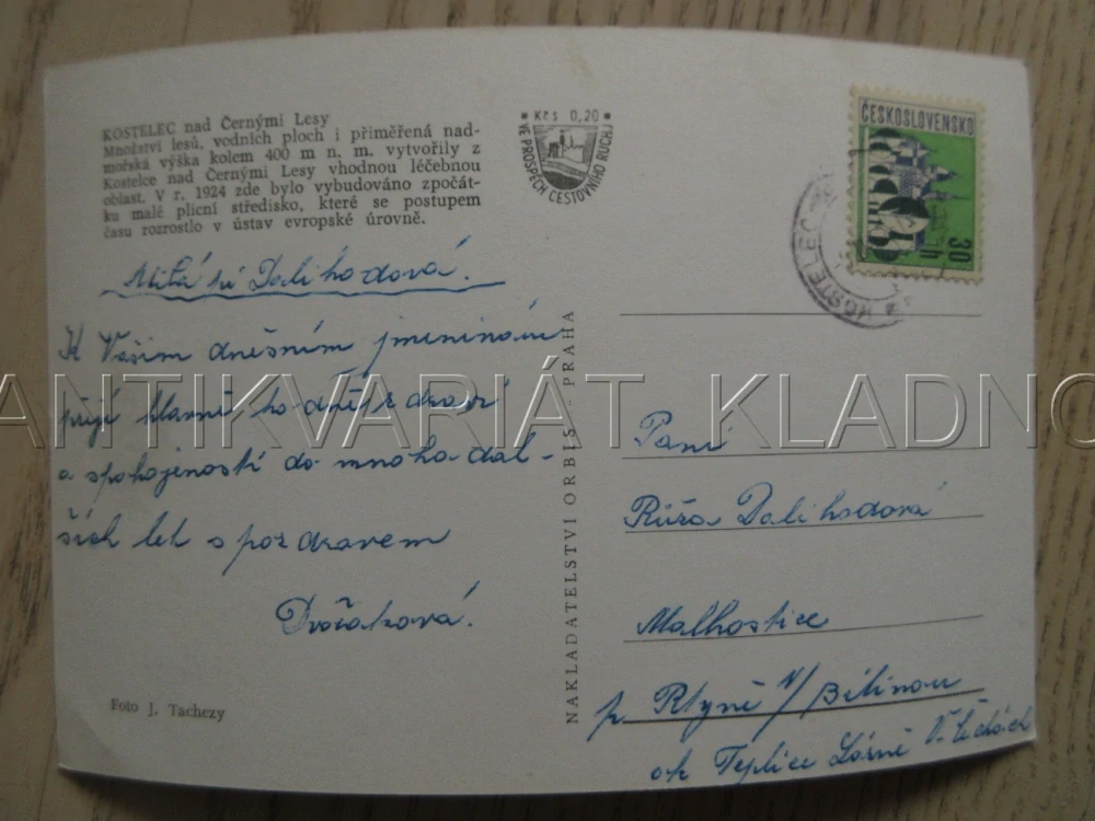 KOSTELEC NAD ČERNÝMI LESY, CELKOVÝ POHLED, OKRES PRAHA-VÝCHOD, POHLEDNICE 842